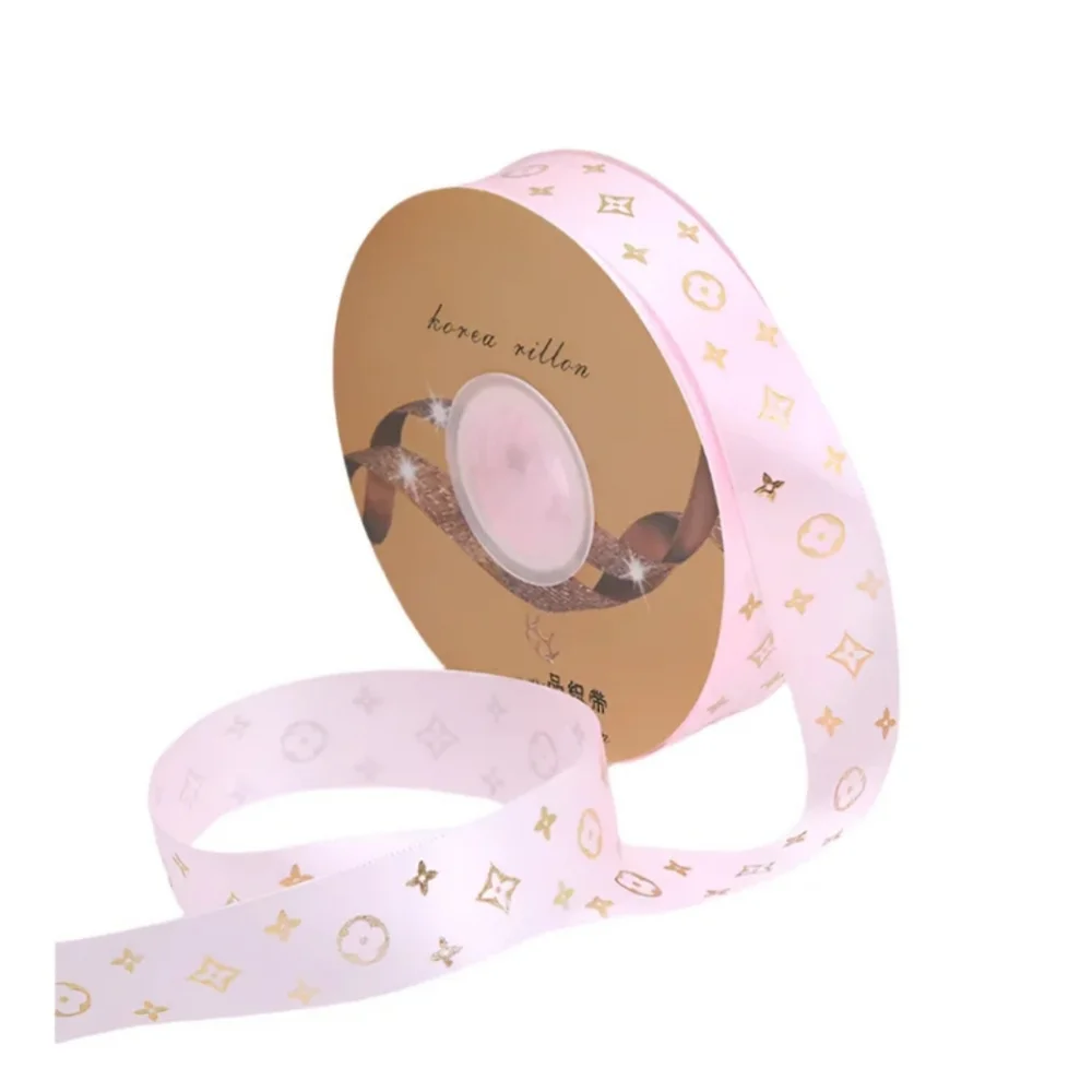 🔥Luxury Pink and Gold Patterned Floral Ribbon🔥
